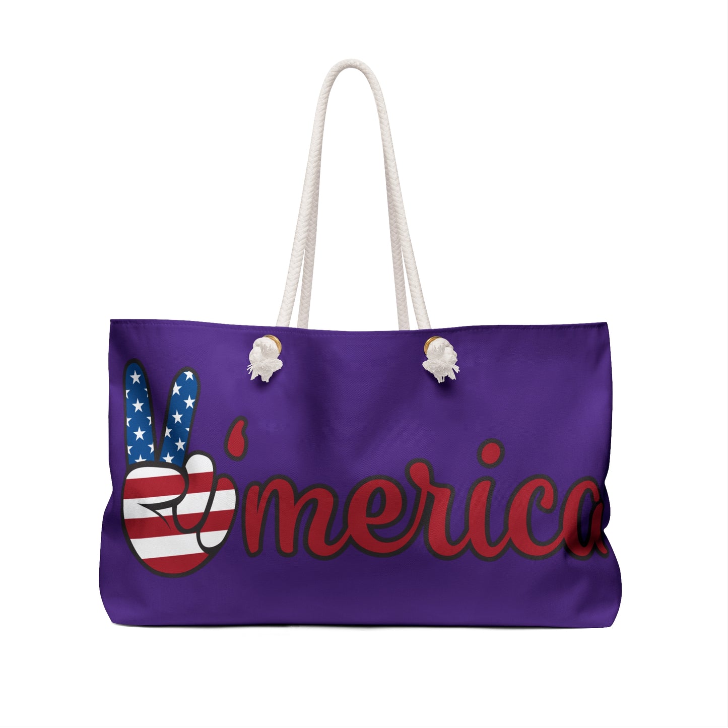 Patriotic Weekender Bag - Perfect for Travel, Beach Days, or Summer Celebrations, Love Design, USA Pride, Vacation Tote